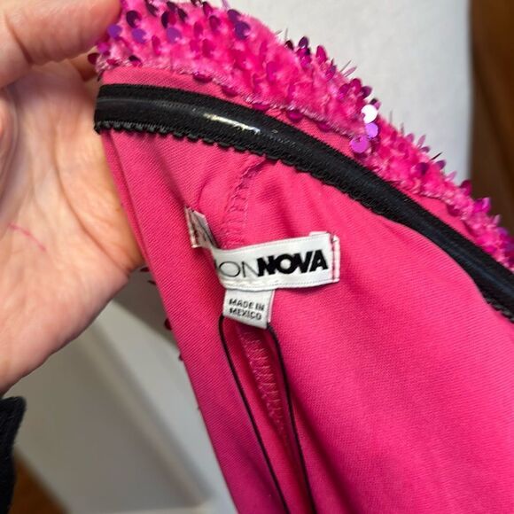 MAGENTA SEQUIN DRESS BODYCON MIDI ROMINA LINED FASHION NOVA PARTY VEGAS NWT SZ L - Picture 13 of 13